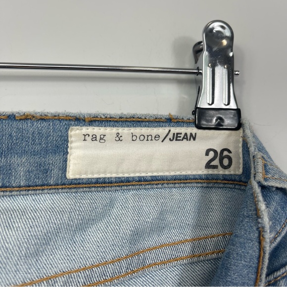 Rag & Bone Raw Hem Frayed Cuff Skinny Jeans in Blue Cln Birdie Light Wash Y2K 26 - Picture 4 of 15